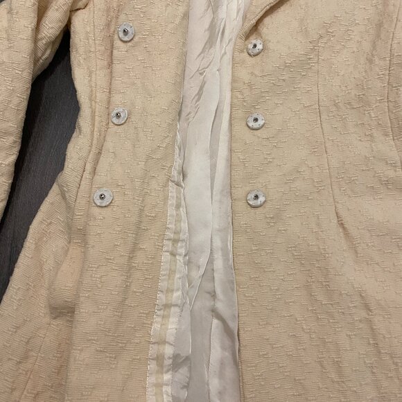 Moschino Vintage Cream Wool Coat Size 8 - Picture 9 of 15